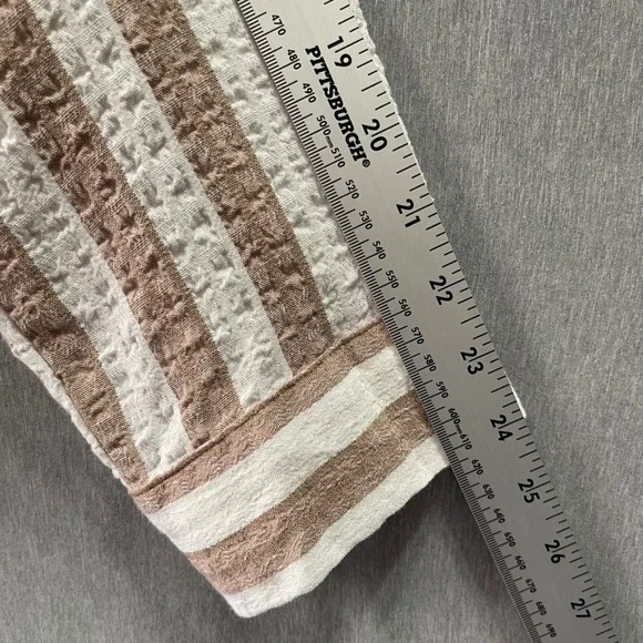 Jane + Delancey Button Front Shirt Women 3X Roll Tab Seersucker Coastal Preppy - Picture 8 of 9